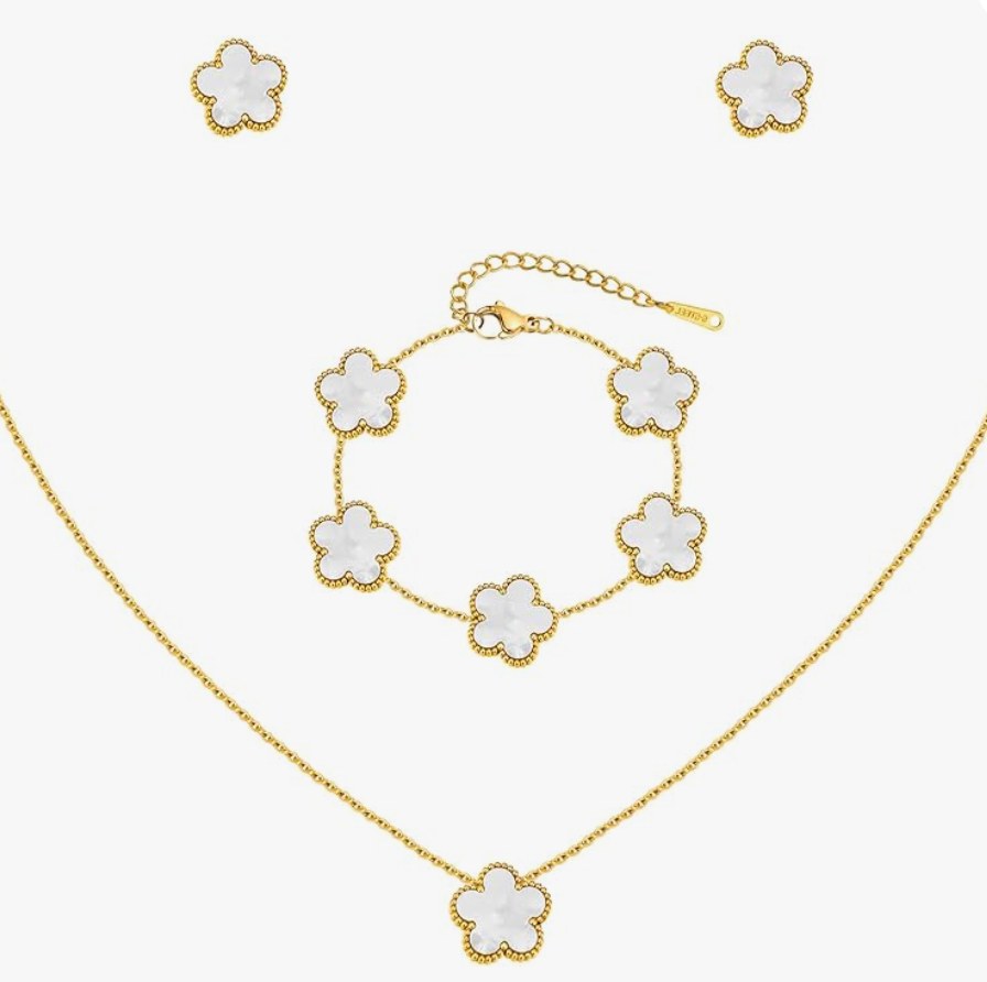 Mother-of-Pearl Clover Jewelry Set
