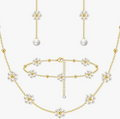 Pearl Blossom Drop Jewelry Set