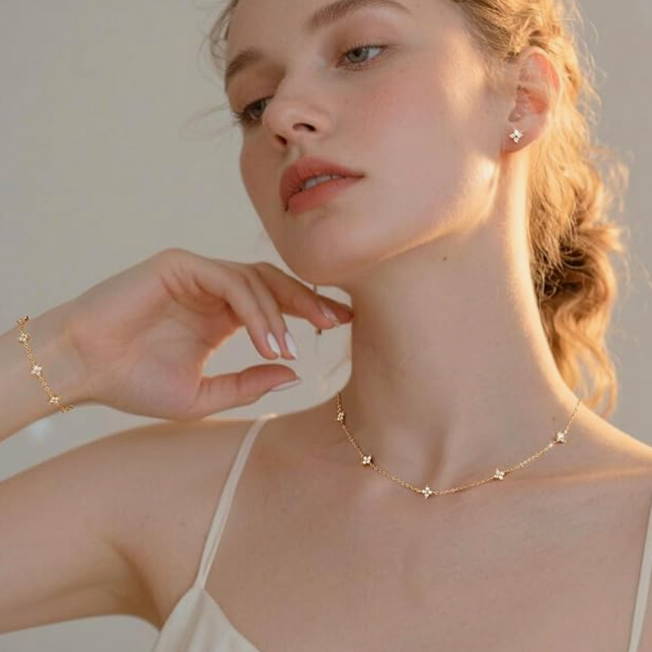 Gold Crystal Cross-Station Set
