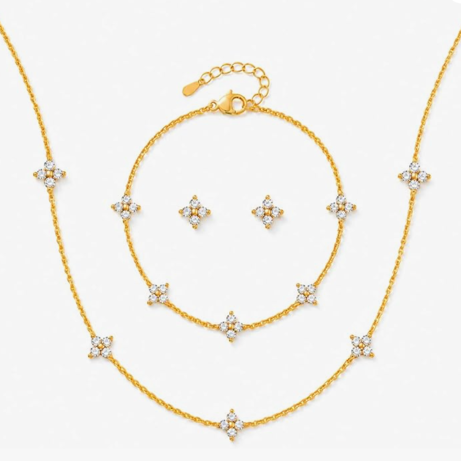 Gold Crystal Cross-Station Set