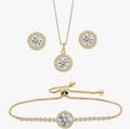 Gold Halo Solitaire Round Set