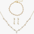 Gold Zig-Zag Crystal Tennis Set
